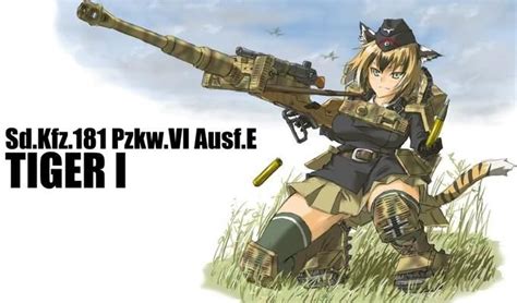 Panzer Tiger Gijinka Moe Anthropomorphism Anime Tank Tank Girl