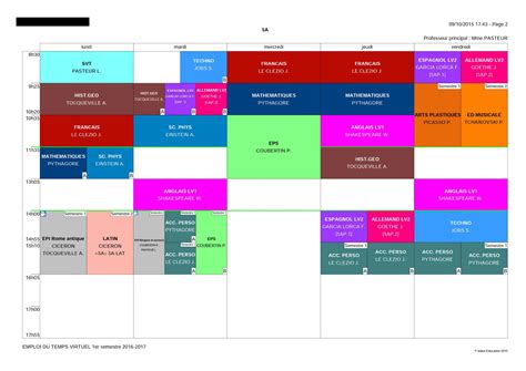 Image Result For Emploi Du Temps Collège Chart Bar Chart