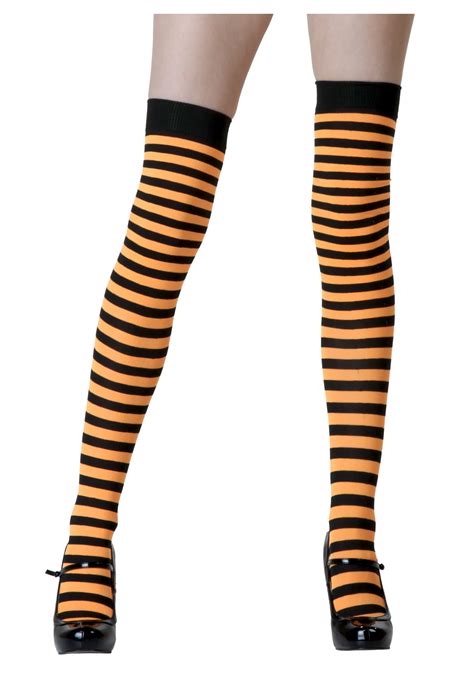 Black Orange Striped Stockings Halloween Costumes