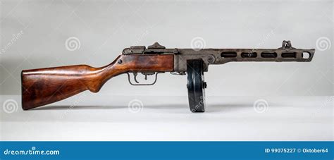 Submachine Gun Ppsh 41 On A Light Background Stock Image Image Of