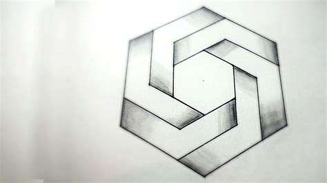 How To Draw 3d Optical Illusions Impossible Hexagon Youtube