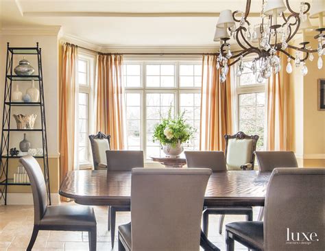 Transitional Cream Dining Room With Custom Table Luxe Interiors Design