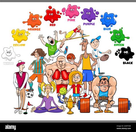 Educational Cartoon Illustration Of Basic Colors For Children With
