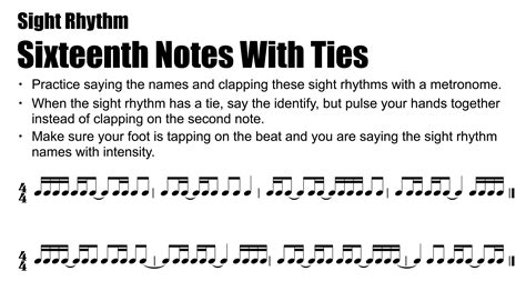 Sight Rhythms 23 Sixteenth Notes With Ties — The Shed