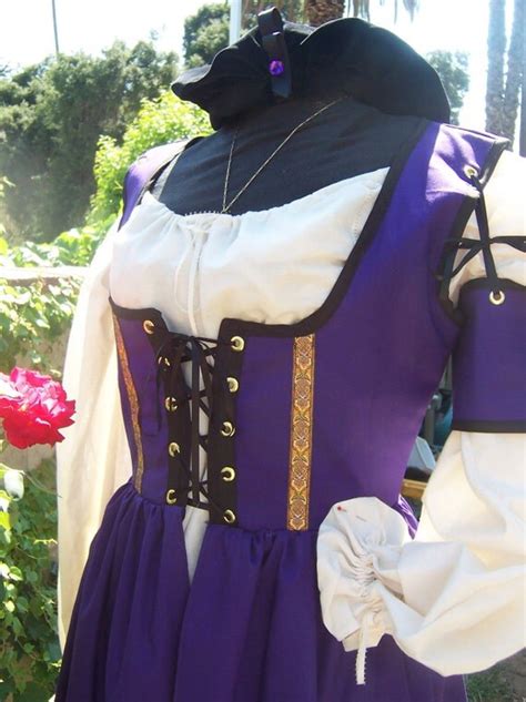 Cotton Renaissance Dress Gown Pirate Wench Costume Includes