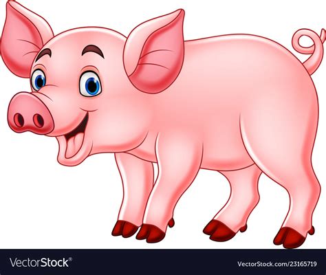 Cute Pig Cartoon Royalty Free Vector Image Vectorstock