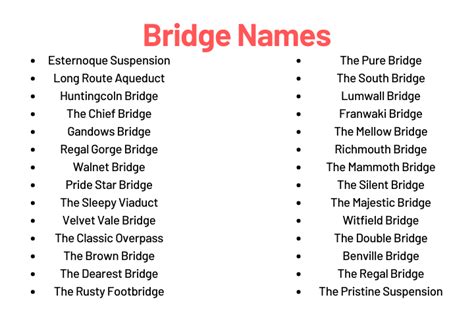 240 Fantasy And Cool Bridge Names Suggestions For You 2024