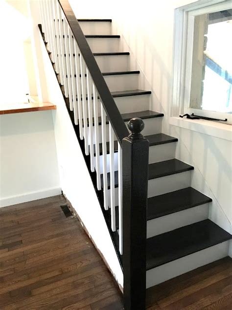 Facci Designs How To Paint A Staircase Black And White Before And