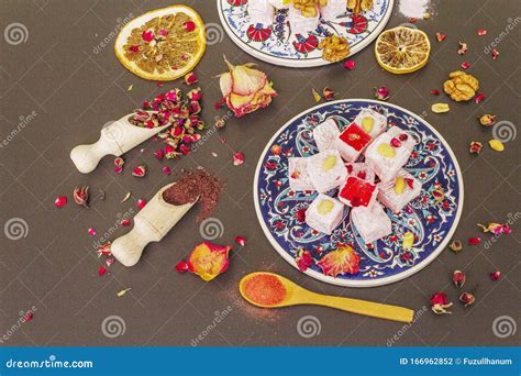 Eastern Sweets Traditional Turkish Delight Stock Photo Image Of