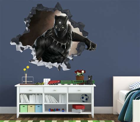 Black Panther Custom Wall Decals 3d Wall Stickers Art Orp44 In 2021