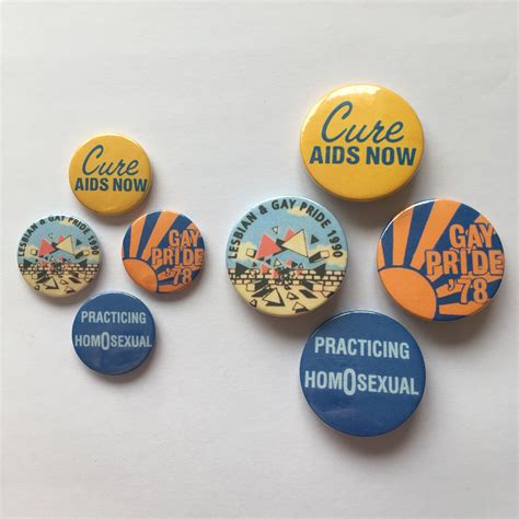 set of 4 vintage remake lgbt gay lesbian pride pin badges etsy uk