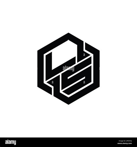 Ls Logo Monogram Gaming With Hexagon Geometric Shape Design Template