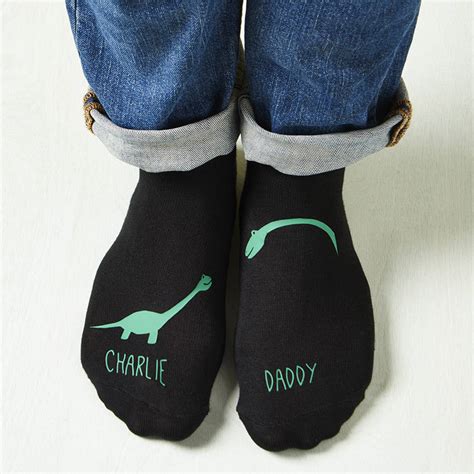 Make your gift meaningful & memorable by personalizing it. Personalised Daddy And Me Dinosaur Socks By Solesmith ...