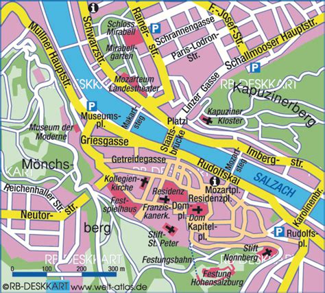 Map Of Salzburg Center City In Austria Welt Atlasde