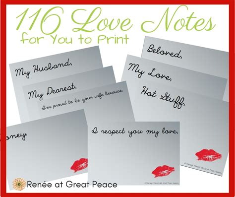 Printable Love Notes For Your Husband Renée At Great Peace