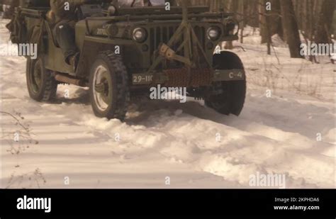 Ww2 Battle Of The Bulge Recreation With Jeeps Machine Guns And Snow