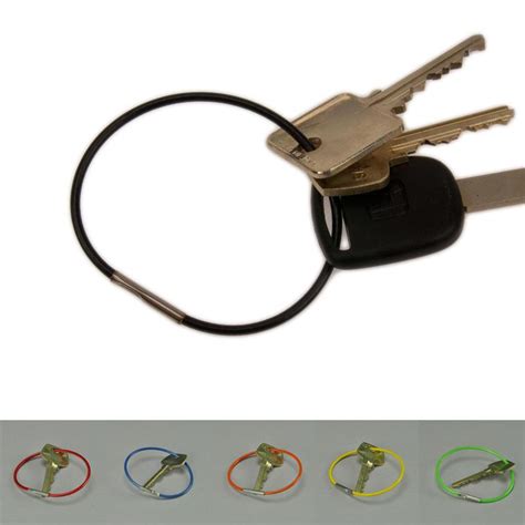 2 Inch Diameter Pvc Coated Crimp Close Permanent Cable Key Ring