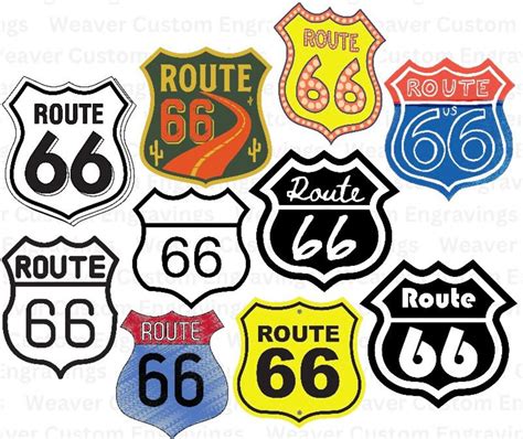Route 66 Digital Vector Files Svg Png Pdf Route 66 Sign Clipart Route