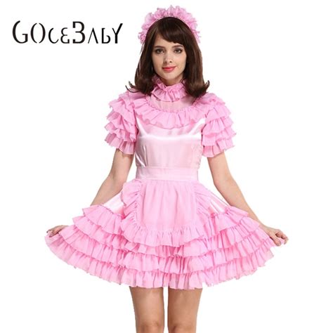 Buy Forced Sissy Maid Satin Pink Puffy Dres
