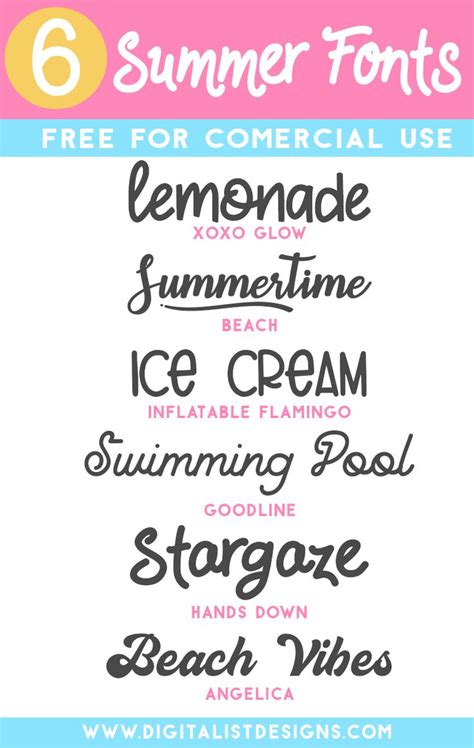 6 Free For Commercial Use Summer Fonts Digitalistdesigns