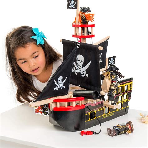 Le Toy Van Barbarossa Pirate Ship Set Premium Wooden Toys For Kids Ages
