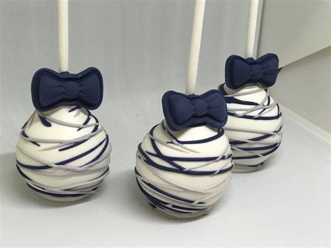 Navy Blue And Silver Bowtie Cake Pops Etsy