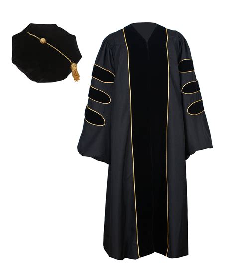 Deluxe Black Doctoral Graduation Gown Regalia Doctoral Gown Only With