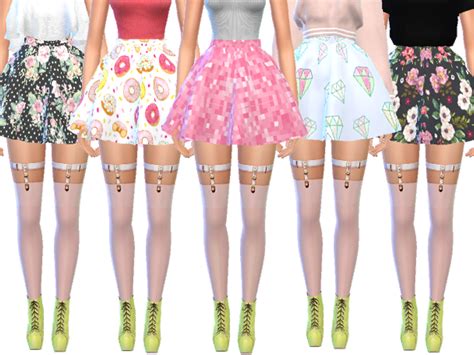 The Sims Resource Pastel Gothic Skirts Pack Six Mesh Needed
