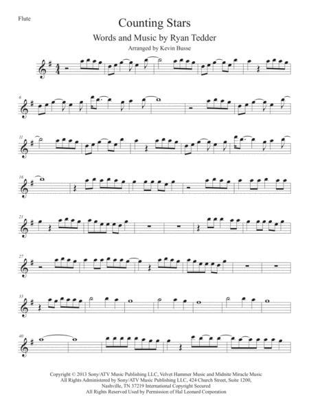 Download Counting Stars Flute Sheet Music By Onerepublic