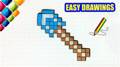 Easy Drawings 307 How To Draw A Minecraft Shovel Drawings For