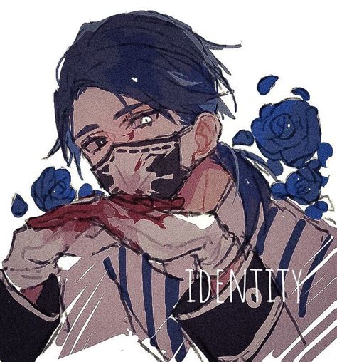 A Drawing Of A Man With Blue Roses Around His Neck And The Words