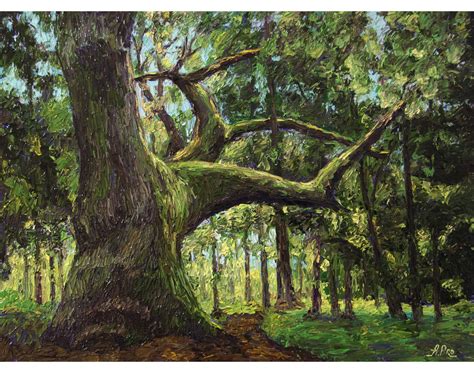 Oak Tree Painting Tree Original Art Oak Oil Painting Canvas Etsy