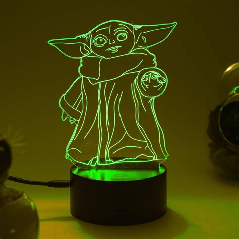 Home And Garden Baby Yoda Personalized Free Star Wars Led Night Light
