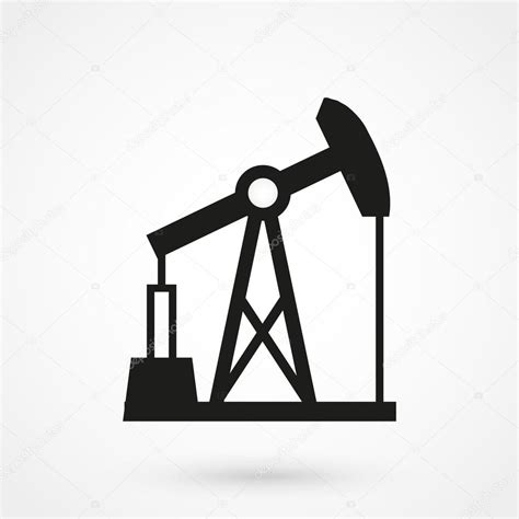 Oil Pump Jack Icon On White Background In Flat Style Simple Vector