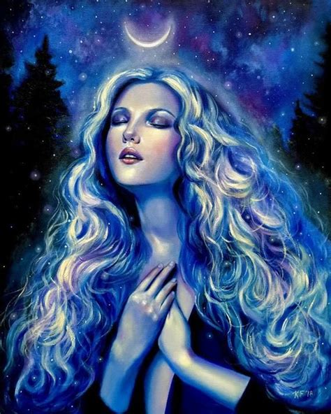 By The Light Of The Moon Original Fantasy Art Pagan Art Wiccan Art