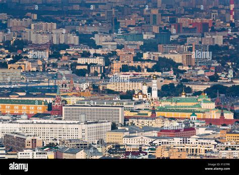 Aerial View Of Moscow Downtown And Kremlin Russia Stock Photo Alamy