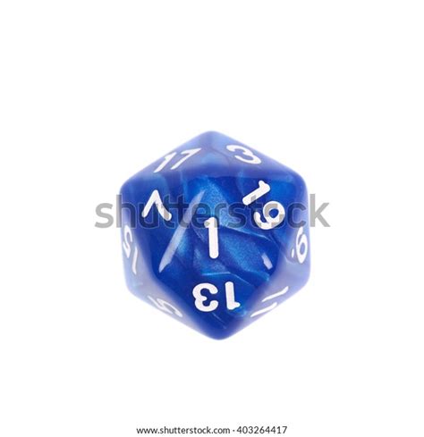Blue Roleplaying Polyhedral Icosahedron Gaming Plastic Stock Photo