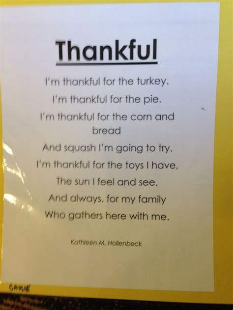 Thankful Poem Thanksgiving Poems Thankful Poems Kids Poems