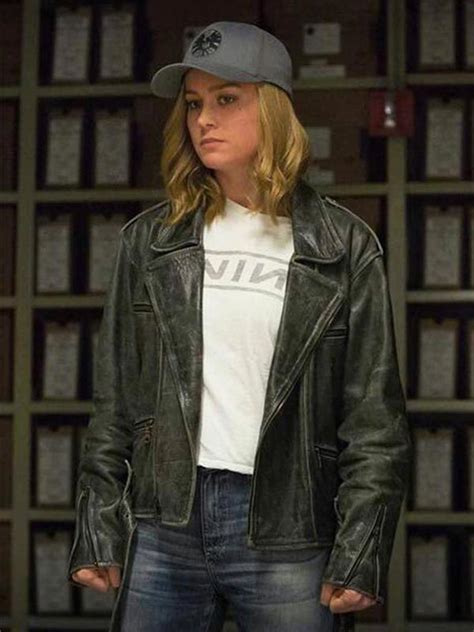 Captain marvel brie larson first look entertainment weekly cover. Brie Larson Captain Marvel Leather Jacket - Just American ...