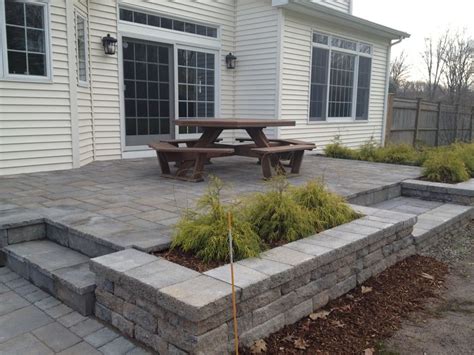 Raised Patio With Steps And Planter By Bahler Brothers In Ct Stone