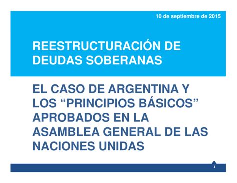 Principios Básicos Para Reestructuraciones de Deuda Soberanas