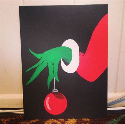 Christmas Grinch Hand Painted Canvas How The Grinch Stole Christmas