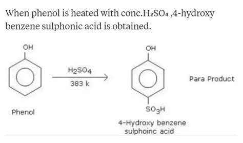 When Phenol Is Treated With Conc H2so4 At 373 K The Major Products A O Hydroxy Benzene