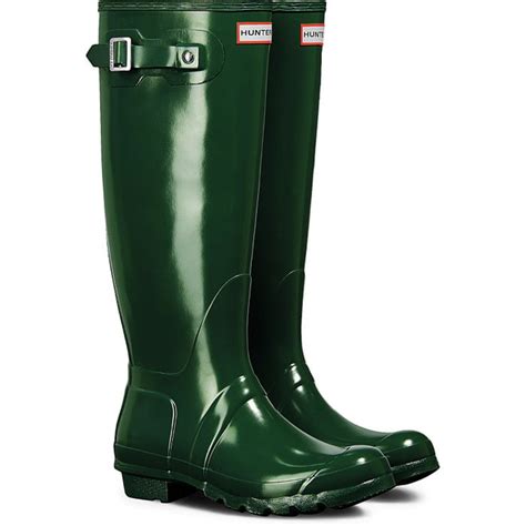 Hunter Hunter Womens Original Tall Gloss Rain Boots In Hunter Green