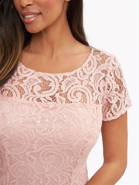 Gina Bacconi Leanne Sequin Midi Lace Dress Rose At John Lewis And Partners