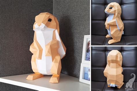 3d Papercraft Rabbit Template Behance