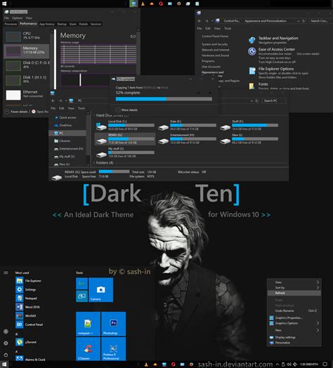 Darkten An Ideal Windows 10 Visual Styletheme By Sash In On Deviantart