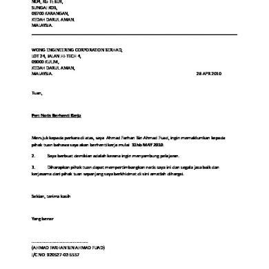 Mencari benda tersembunyi untuk kanak kanak monizone resources sdn bhd penolong jurutera gred ja29 smk pantai sepang putra nama kumpulan yang kreatif rules of court of appeal 1994 sistem pemantauan pelaksanaan inisiatif transformasi sektor awam malaysian food regulations 1985. Copy Past Surat Notis Berhenti Kerja Seminggu / Contoh Surat Berhenti Kerja Notis Sebulan Dalam ...