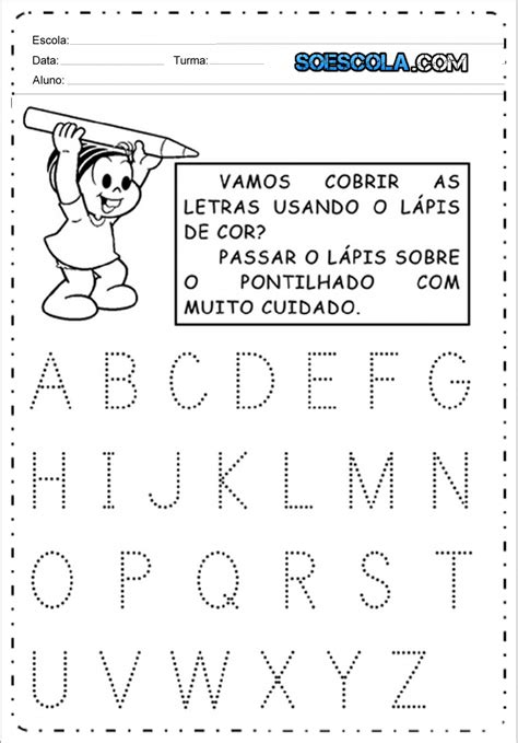 Alfabeto Pontilhado Atividades Educativas para imprimir SÓ ESCOLA