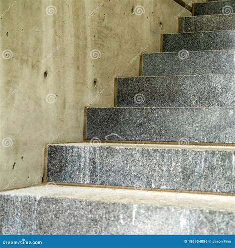 Square Close Up Of Concrete Treads Of A Staircase Inside A Commercial